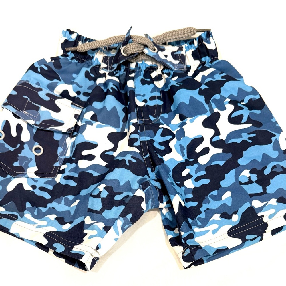 Mish Boys 2T Kids Blue Camo Swim Trunk